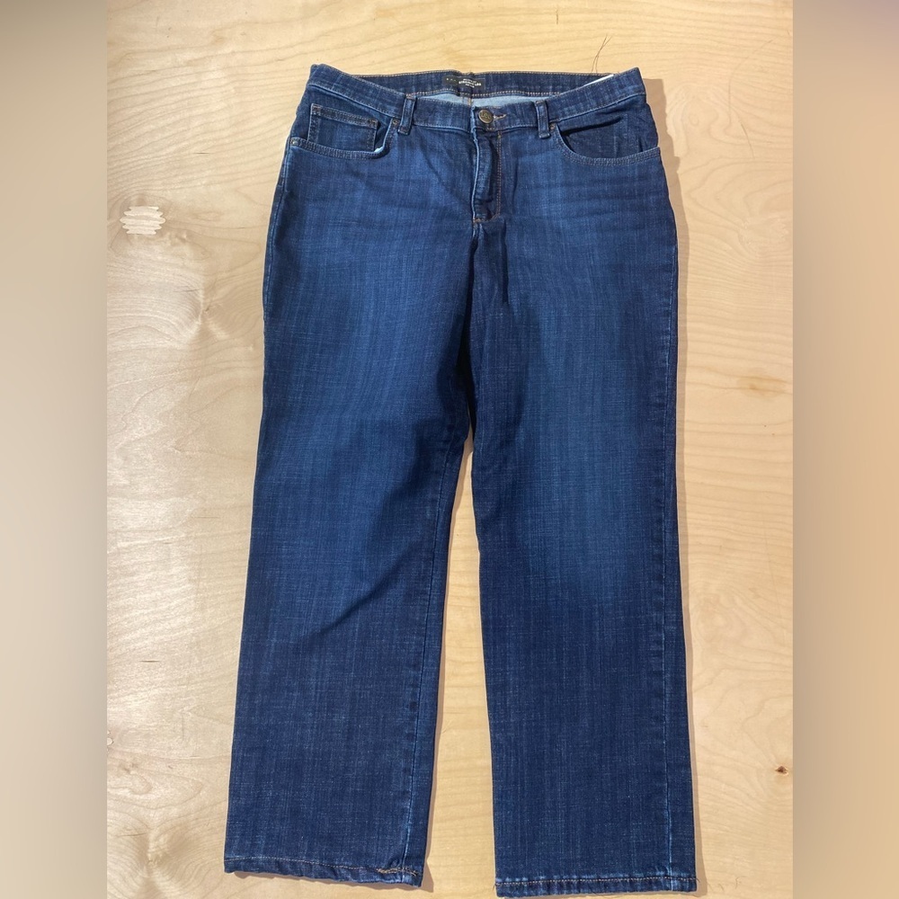 Lee Women's Dark Blue Straight-Leg Mid Rise Jeans 14 Short (QO) - Picture 4 of 7